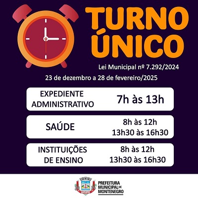 AVISO À POPULAÇÃO - TURNO ÚNICO!