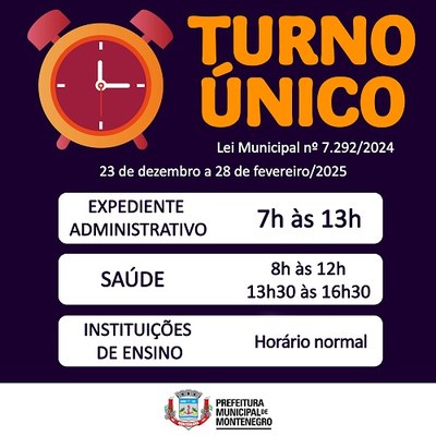 AVISO À POPULAÇÃO - TURNO ÚNICO!