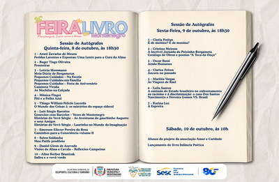 Feira do Livro reúne produção literária de Montenegro em sessões de autógrafos