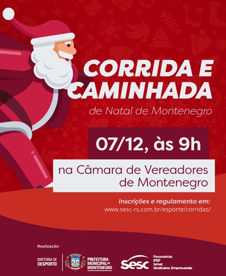Montenegro terá Corrida e Caminhada de Natal em dezembro