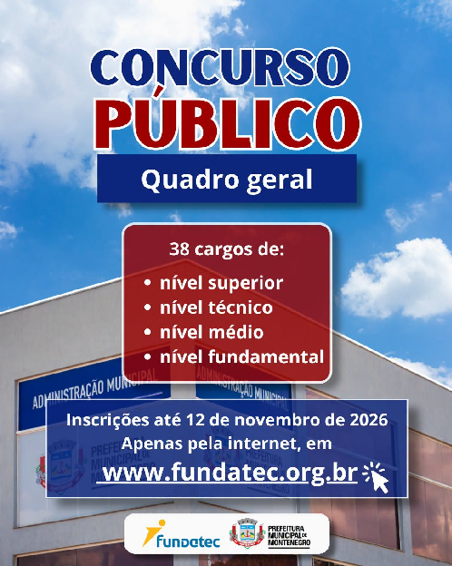 Prefeitura abre concurso público para 38 cargos