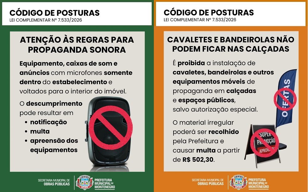 Prefeitura vai recolher cavaletes de propagando nas calçadas e multar os donos