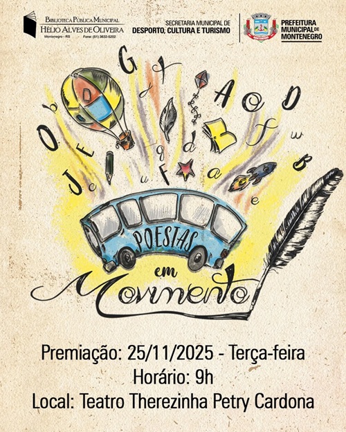 Premiação do Concurso “Poesia em Movimento” será dia 25