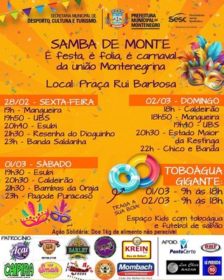 Restinga, Saldanha e Bambas da Orgia no Carnaval de Montenegro