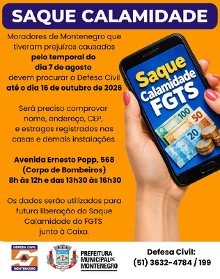 SAQUE CALAMIDADE