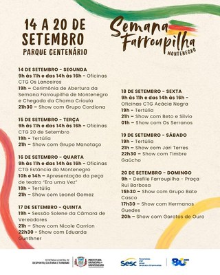 Semana Farroupilha terá programação intensa no Centenário