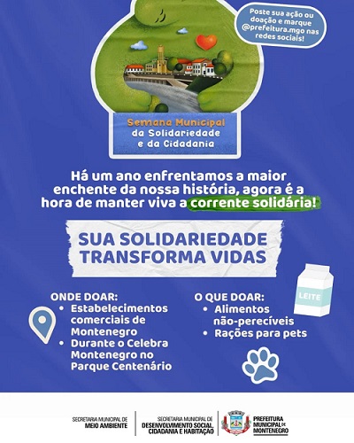Semana Municipal da Solidariedade e Cidadania em maio