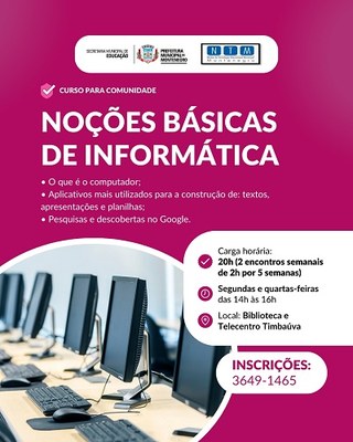 SMED oferece cursos gratuitos para comunidade e educadore