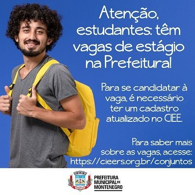 Atenção, estudantes: têm vagas de estágio na Prefeitura!