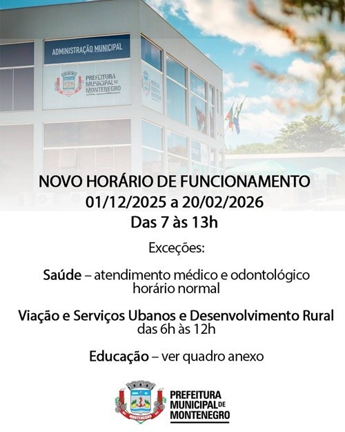 Prefeitura terá novos horários a partir de segunda-feira